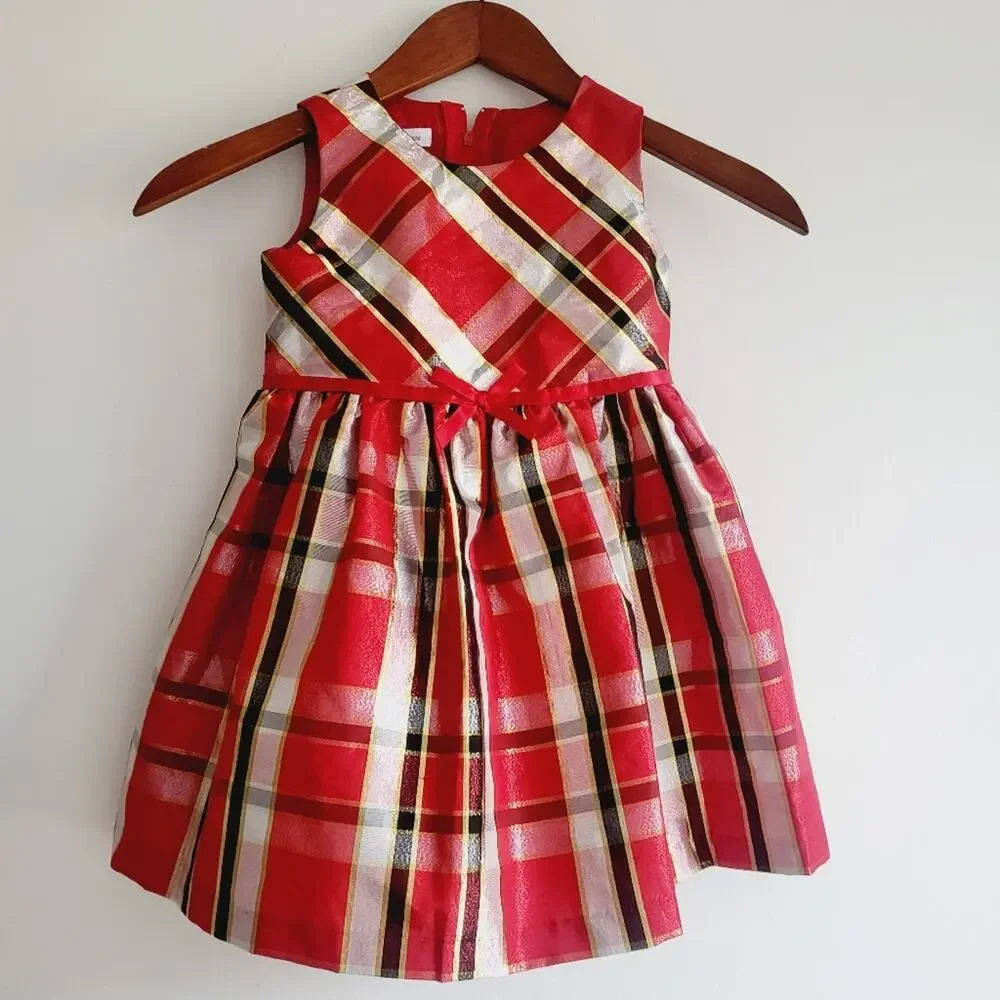 4T New Bonnie Jean red coat and plaid dress